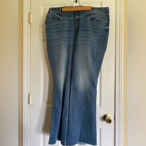 J. Jill high rise boot cut jeans with raw hem. Size 20. New w/o tags..